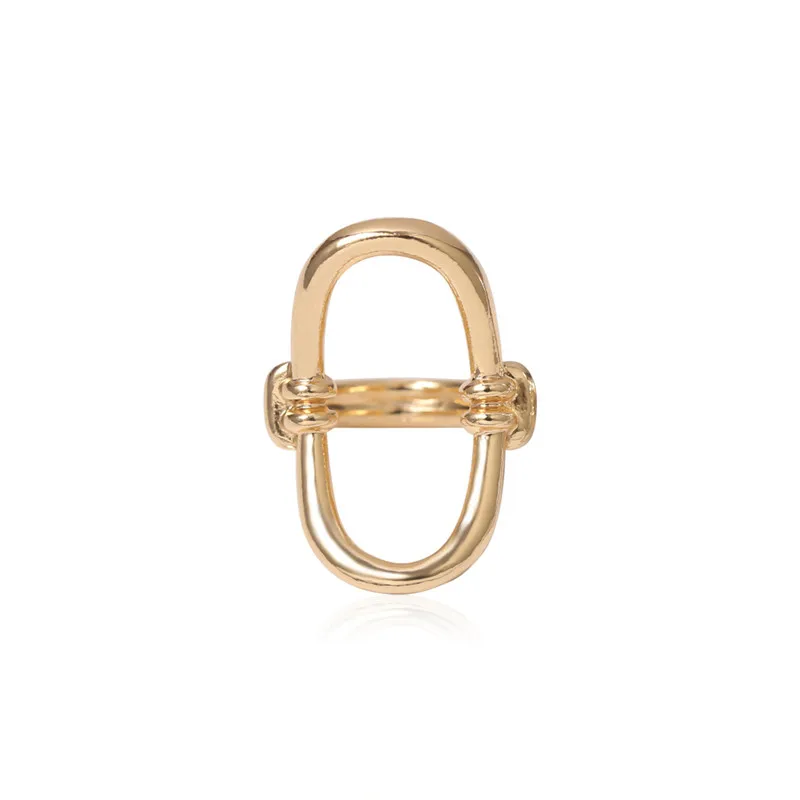 AE-CANFLY Minimalist Stylish Personality Geometric Rings for Female Punk Fashionable Metal Curved O Shaped | Украшения и