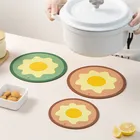 Круглые термостойкие силиконовые подставки для чашек, 159, 5 см, нескользящий подстаканник для кастрюль, настольные аксессуары с рисунком яиц
