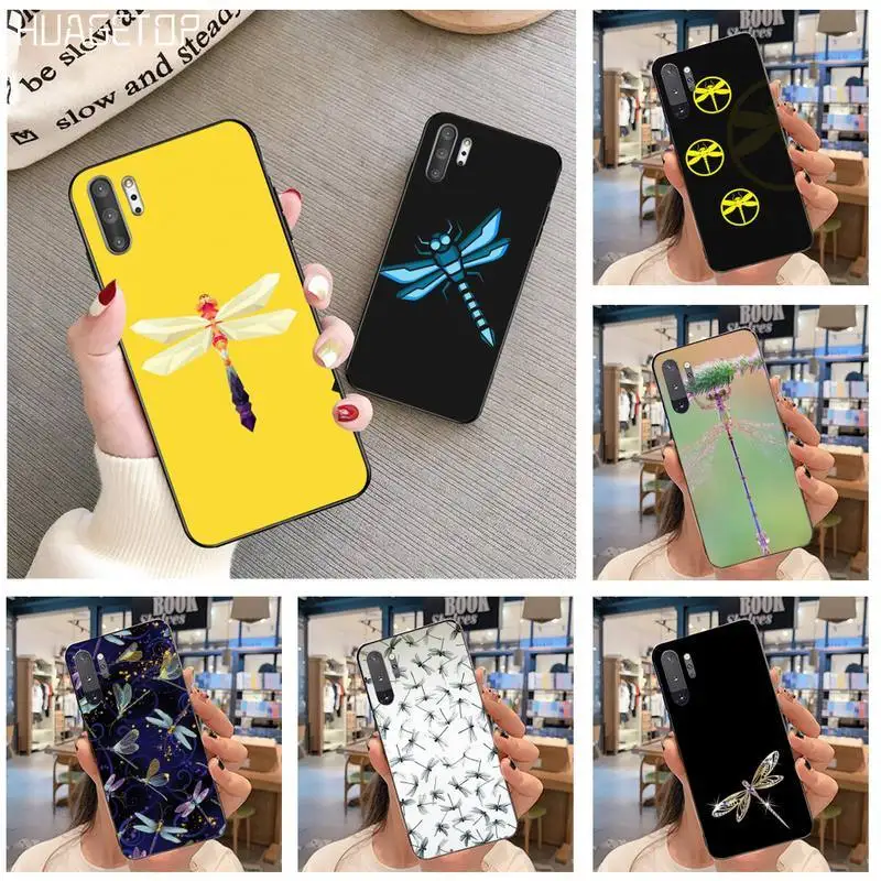HUAGETOP красивый чехол со стрекозой для телефона Samsung Note 7 8 9 10 Plus lite Galaxy J7 J8 J6 2018