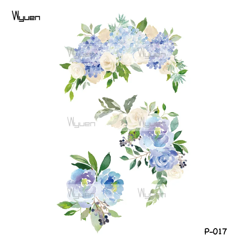 

Wyuen новый дизайн красочный цветок водостойкая временная татуировка наклейка для женский боди-арт искусственная татуировка тело макияж иск...