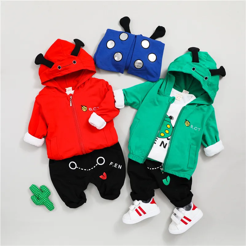 

baby boy clothes 2021 spring autumn active casual boys clothes kid children baby boy clothing coat+T-shirt+pant clothing set