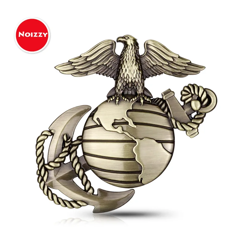 Эмблема морской пехоты США Noizzy USMC металлический 3D значок Hawk хромированный