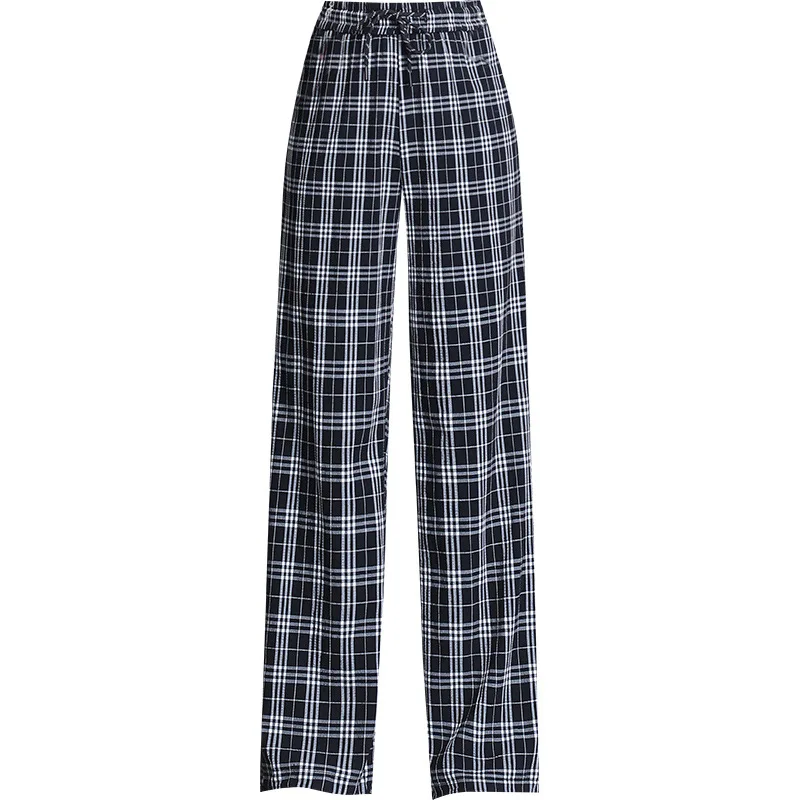 

Women Fashion High Waisted Plaid Wide Leg Pants 2021 Summer Vintage Streetwear Hip Hop Loose Harem Trousers Sweatpants Plus Size