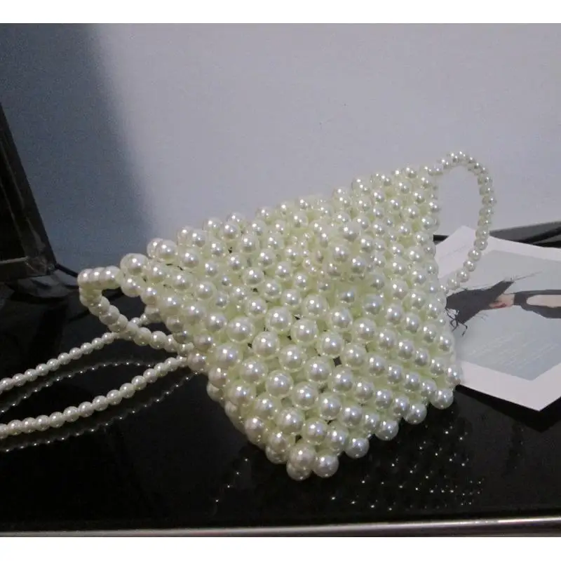 Новая Ретро сумка с жемчугом MINII, женские сумки через плечо с бисером, женские сумки-мессенджеры в форме сердца, искусственная сумка a5996