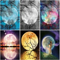 full square round landscape diamond painting 5d moon diamond art embroidery scenery mosaic handmade new arrival home decoration