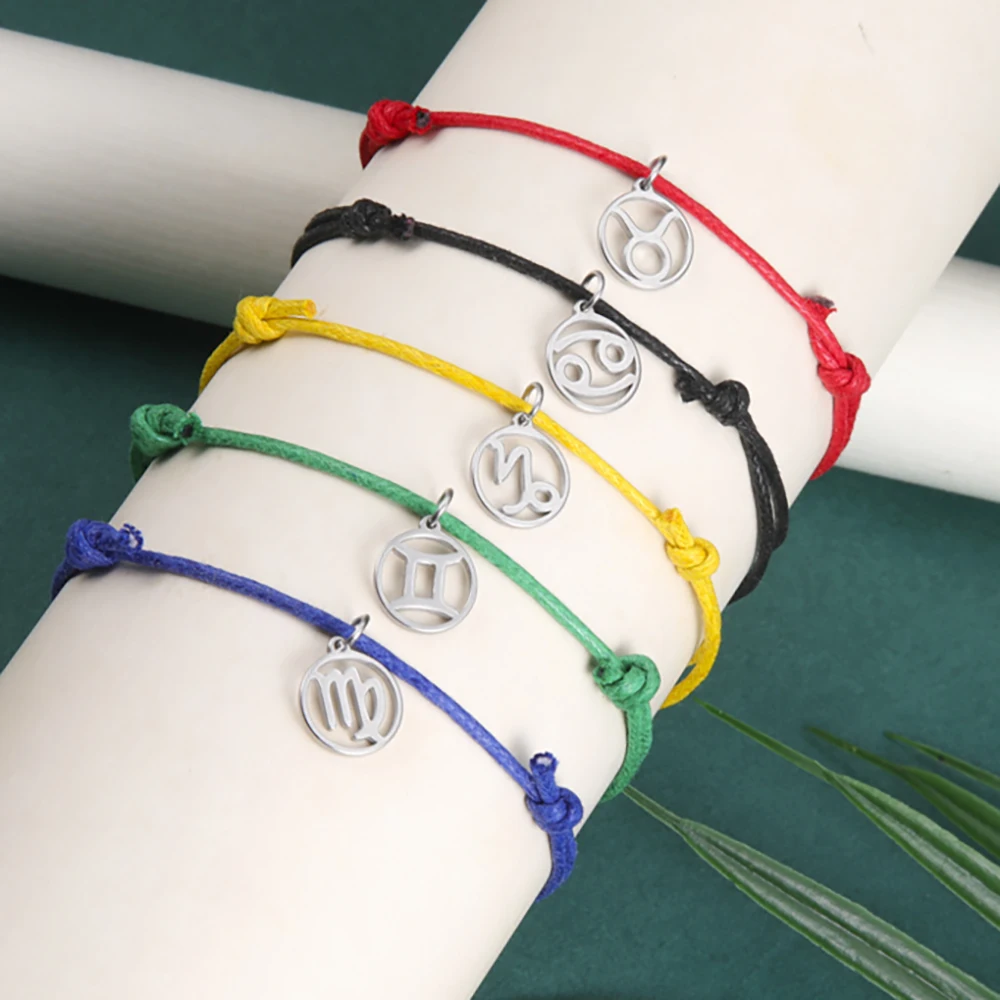 Skyrim зодиака Корейская восковая шнур браслет для влюбленных женщин мужчин