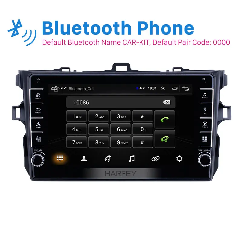 Автомобильный мультимедийный плеер Harfey 2Din HD Android 9 1 Navi для Toyota Corolla 2006 2007 2008 2009 2010