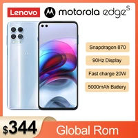 global rom lenovo motorola edge s snapdragon 870 5g smartphone 6 7 android 11 90hz ips 64mp 5000 mah battery nfc mobile phone