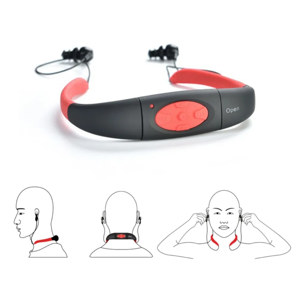 4 ГБ 8 MP3 наушники водонепроницаемые плавательные спортивные музыкальный плеер