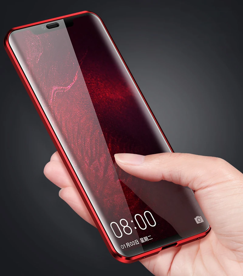Роскошный металлический чехол с магнитным стеклом для huawei mate 20 Pro, чехол-Броня 360, защитная задняя крышка для всего тела, чехол для huawei mate 20Pro