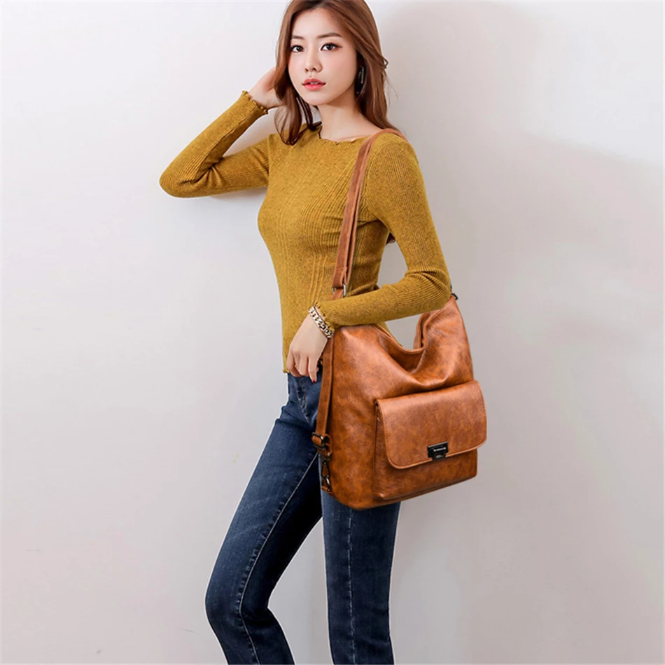 Новинка винтажная однотонная женская сумка на плечо из мягкой кожи роскошные