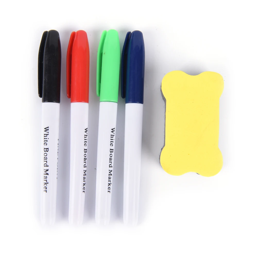 

5pcs(4+1) hiteboard Marker Liquid Chalk Erasable Maker Pen White Board Maker Pen Office School Supply With Whiteboard Eraser