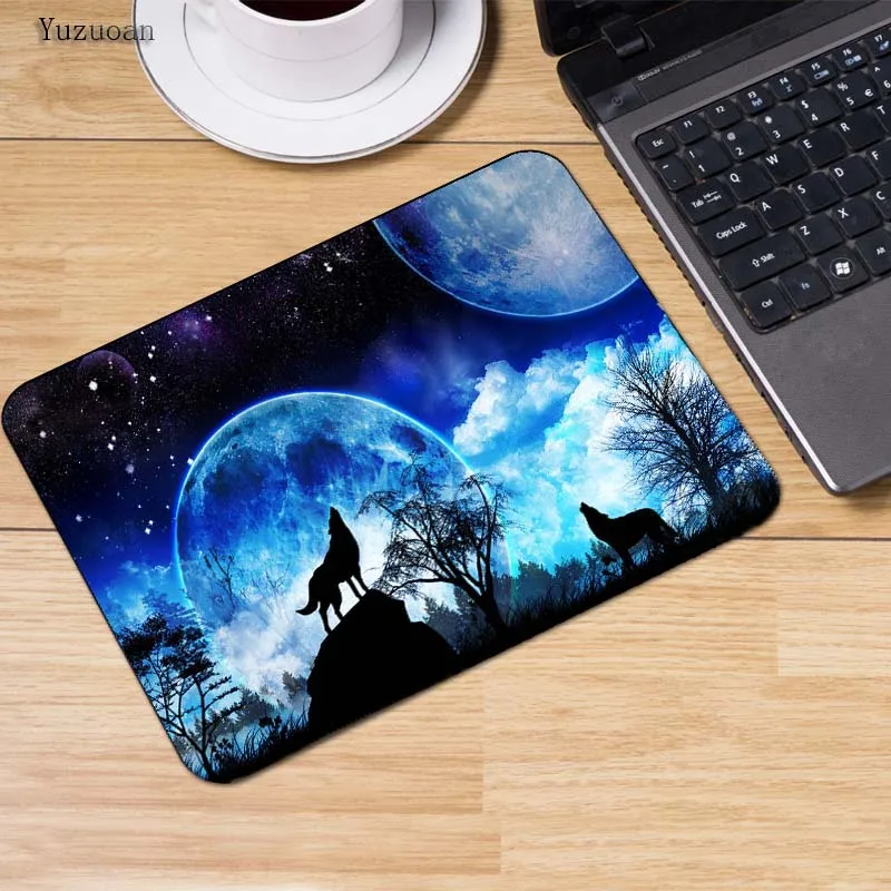 220x180x2mm Yuzuoan коврик для мыши на заказ белый волк в горы дикий компьютерный Ноутбук Прочный нескользящий коврик для мыши Размер для 18*22 см - Цвет: 220x180x2mm
