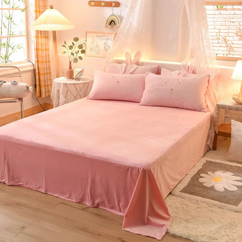 

Bedding Set Luxury Family Set (Duvet Cover + Bed Flat Sheet + Pillow Case) Cute Cartoon Girl's Room Decoration