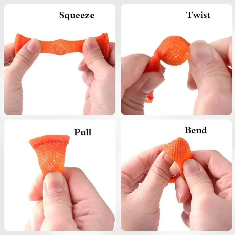 

Braided net tube with marbles Sensory Toys Autism ADHD Anxiety Therapy Toys EDC Stress Relief Hand Toys Braided Mesh Easy Bend