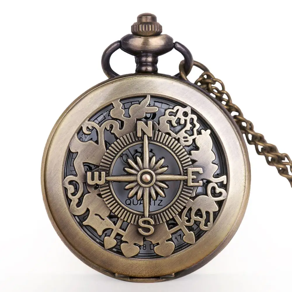 Античные бронзовые полые кварцевые карманные часы винтажные мужские и женские с