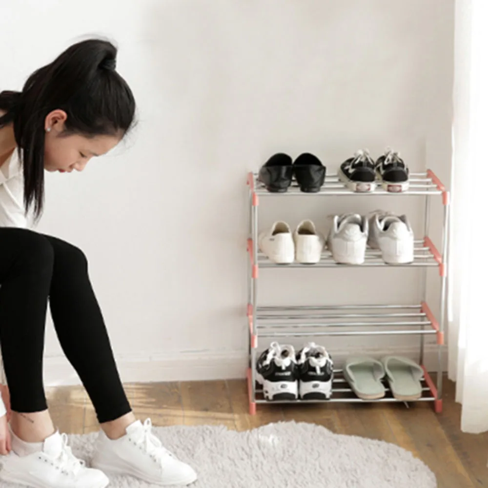 1 шт нержавеющая простой мульти Слои полка для обуви с простым собранием шкаф