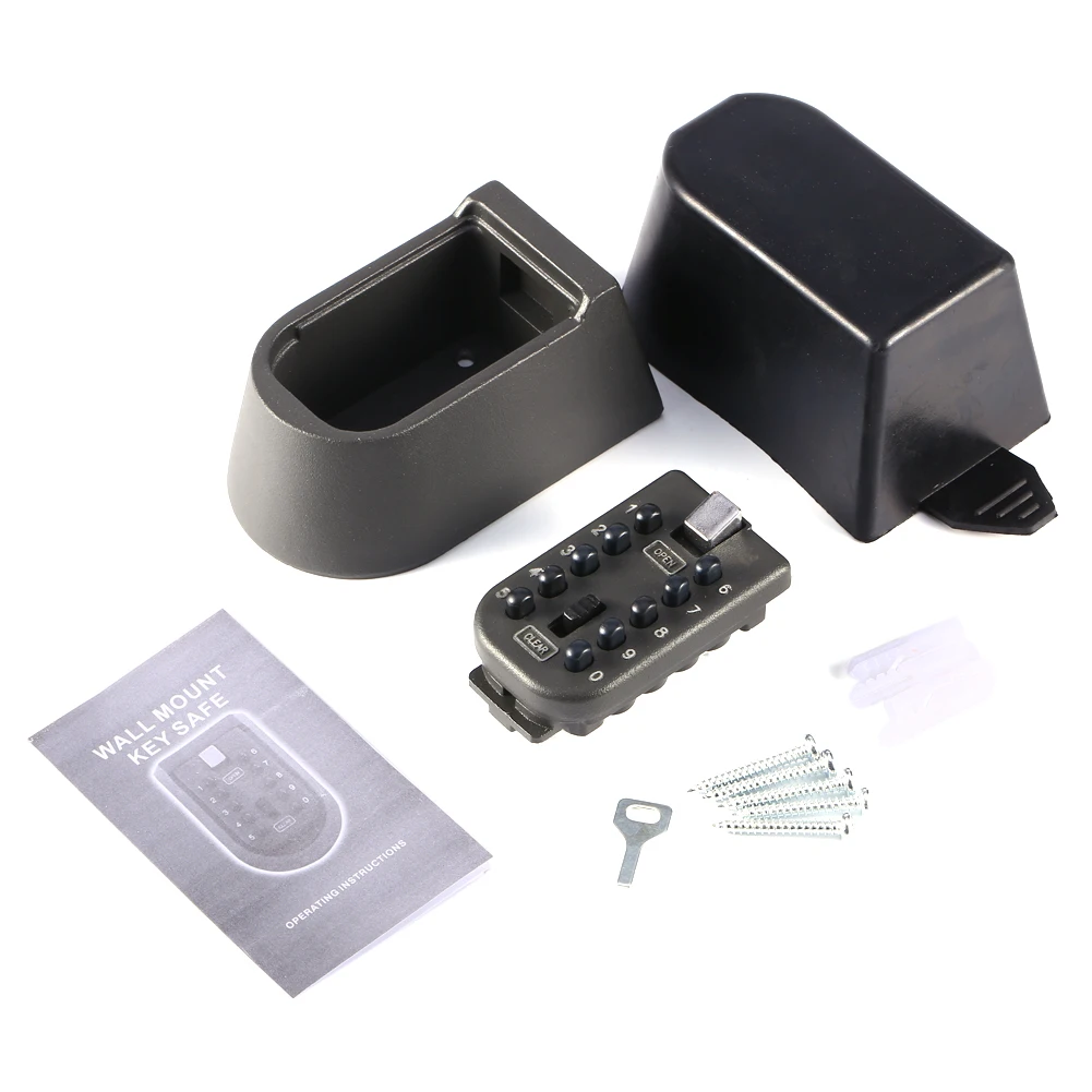 

SOONHUA 10 Digit Combination Key Lock Wall Mount Key Storage Security Box Lock Indoor Outdoor Case Locks With Rubber Cover