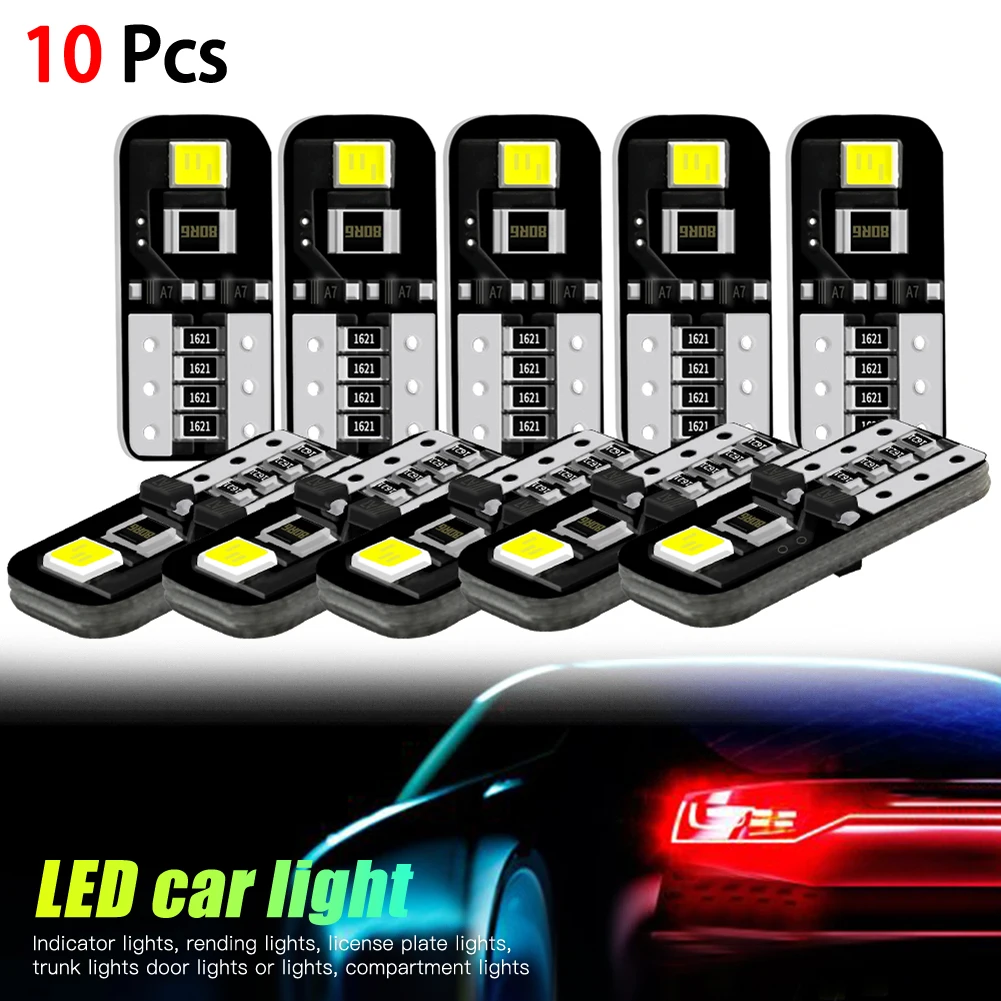 10 шт. 12 В T10 194 168 W5W SMD Светодиодные Автомобильные лампы HID Белый CANBUS без ошибок Клин