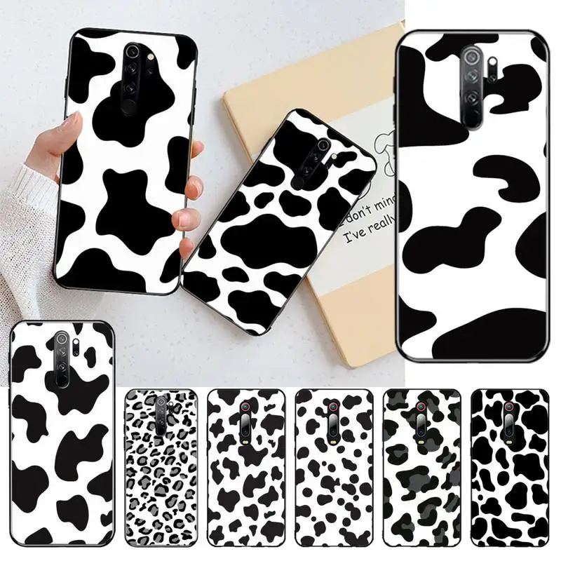 

Cow Print Black White Phone Case Cover for Redmi 8A Note 9 8 8T 7 6 6A 5 Go Pro Redmi 9 K20