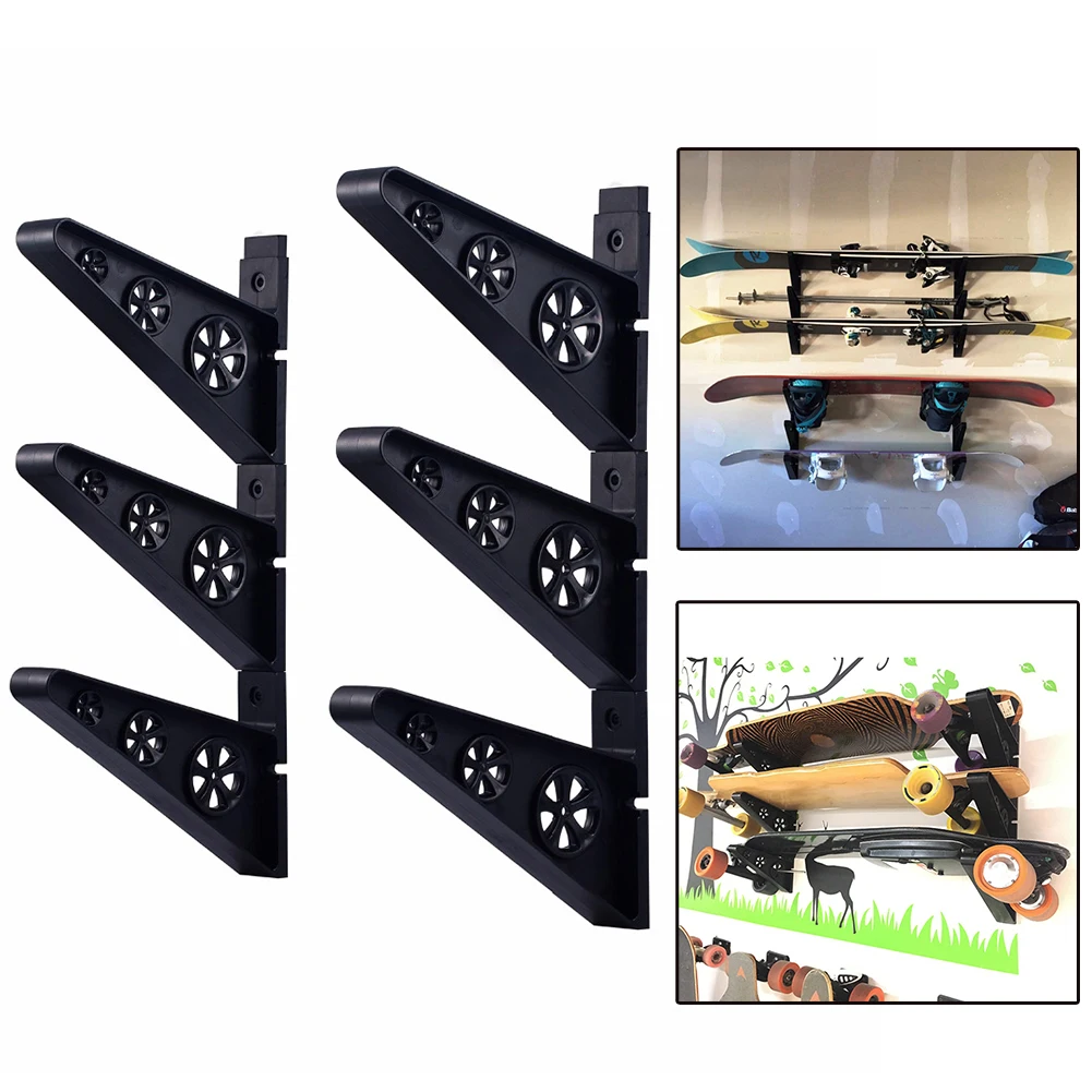 

Durable Wall Mount Skateboard Deck Display Wall Mount Horizontal Hanger Rack Stable and Sturdy Longboard Storage Display Rack