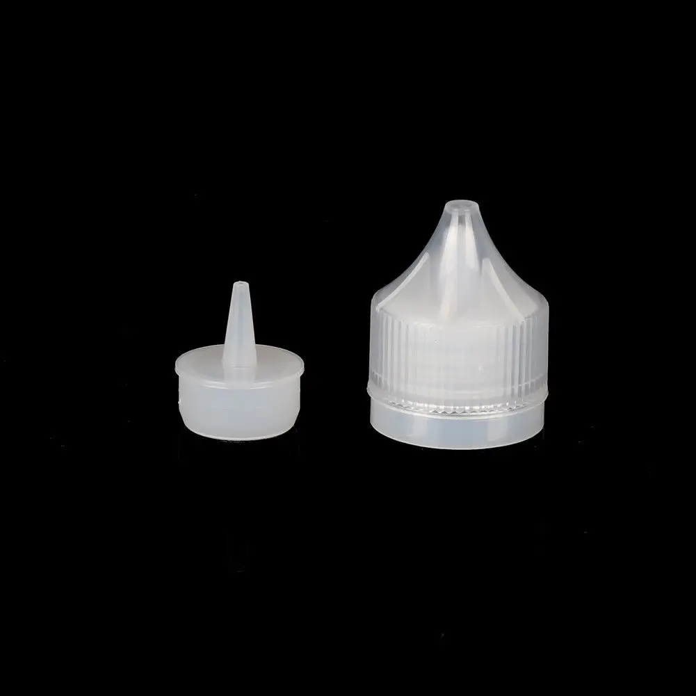 Clear Lids 100 шт 10 мл/30 мл/50 мл/60 мл/100 мл/120 мл флакон-капельница бутылки для капельницы пустые пластиковые е жидкий сок масла ПЭТ прозрачные контейнеры - Цвет: Clear Lids