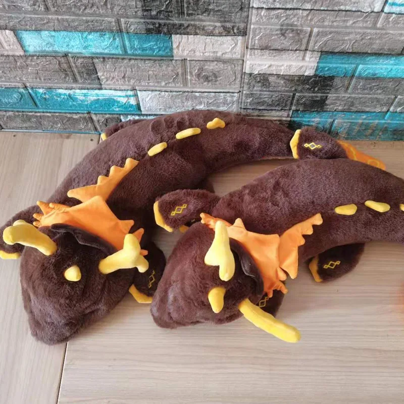 

70 см аниме игры Genshin воздействия Чжунли плюшевые домашние тапочки с кошечкой из мультфильма мягкие Дракон Подушка для сиесты Косплэй подаро...