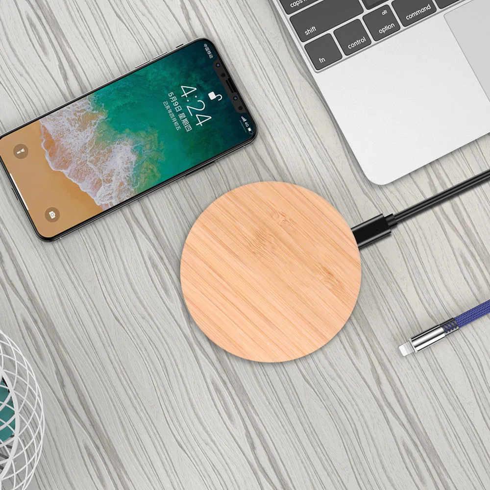 Беспроводная зарядная панель kebidu Wood QI для Samsung S8 S9 универсальная Быстрая зарядка 5