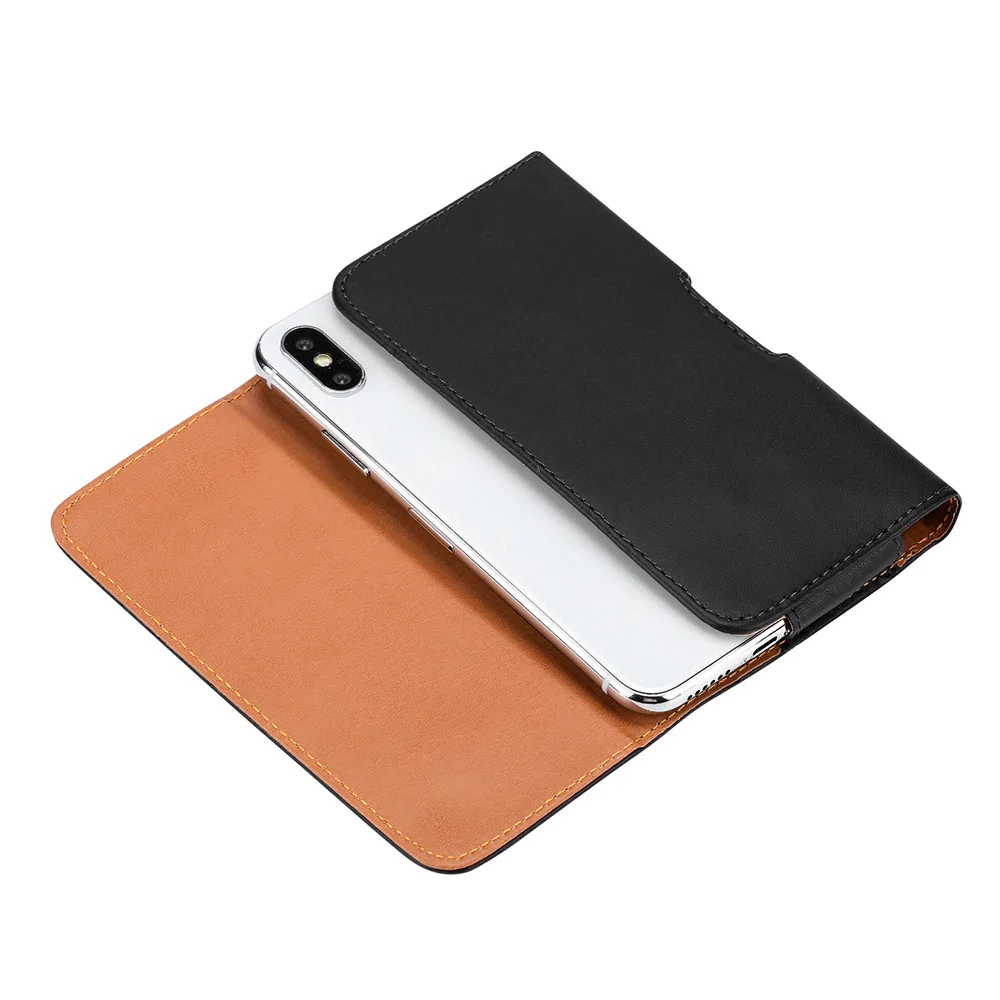 Universal Leather Case for iPhone Samsung Huawei Xiaomi Mens Waist Pack Belt Clip Bag for 3.5-6.3