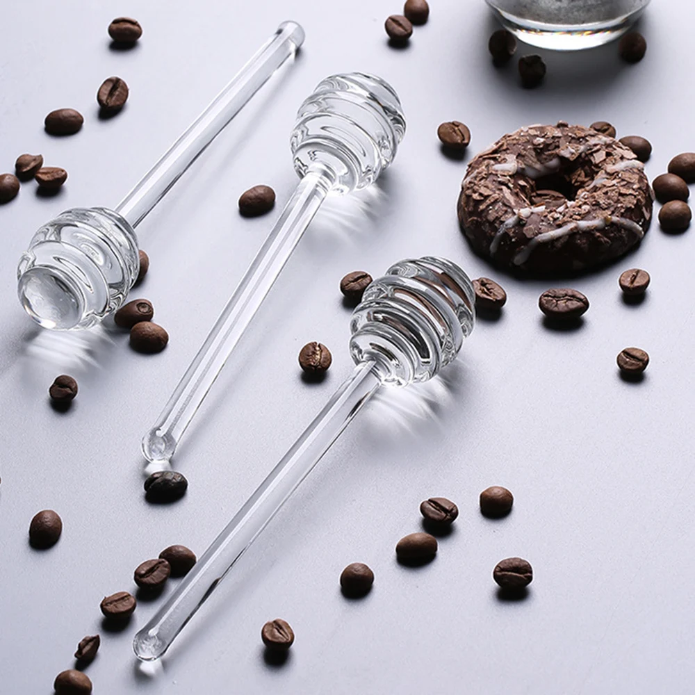 

15cm Honey Spoon Glass Honey Dipper Stick Syrup Dispenser Server Glass Honey Spoon Stick For Coffee Jar Kitchen Accessories
