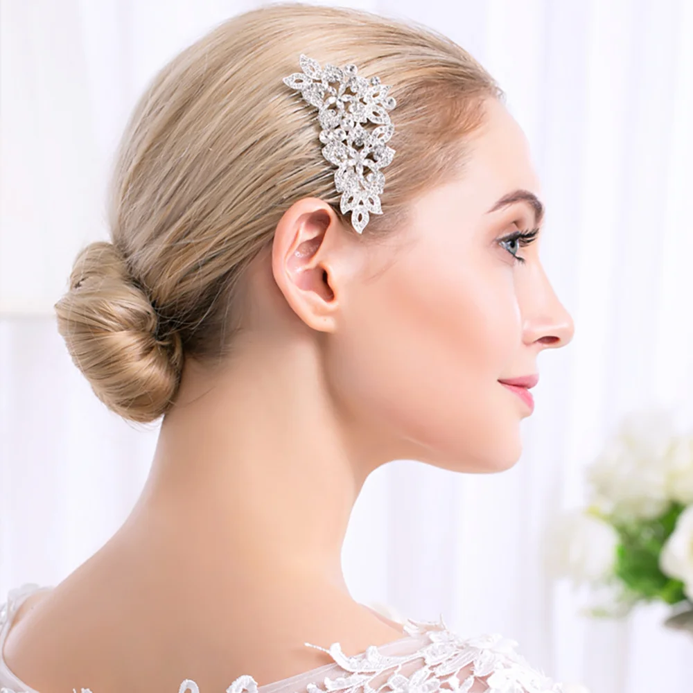 

1pc Wedding Bride Headdress Alloy Hair Accessory Rhinestone Hair Comb