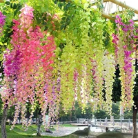 new artificial plant wisteria flower home hotel restaurant garden wall hanging diy wedding arch ceiling decoration rattan