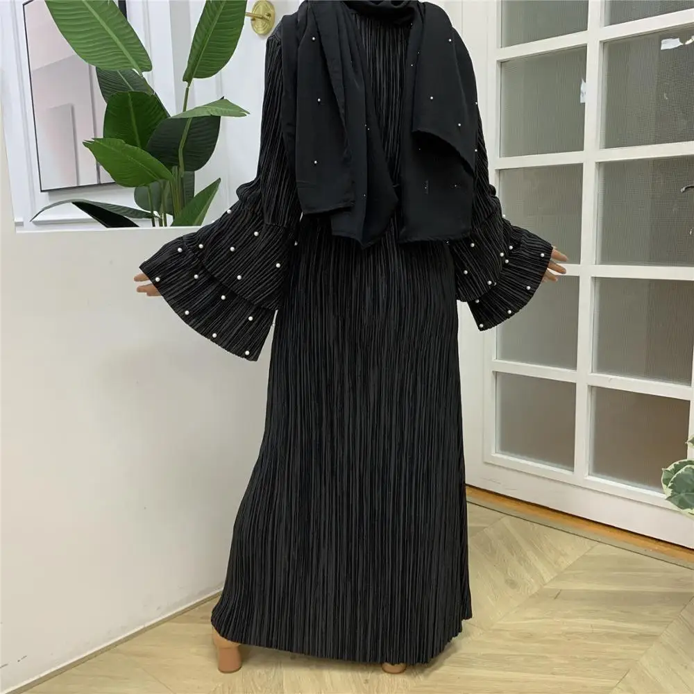 Новейший дизайн 2020 года скромная вечерняя одежда с длинными рукавами и жемчугом