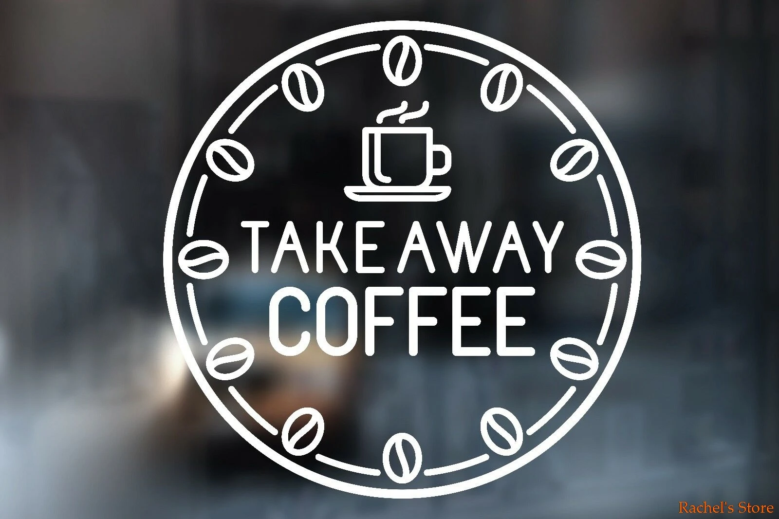 Кофе логотипа магазина забрать чашки стулья для кафе виниловая оконная Наклейка