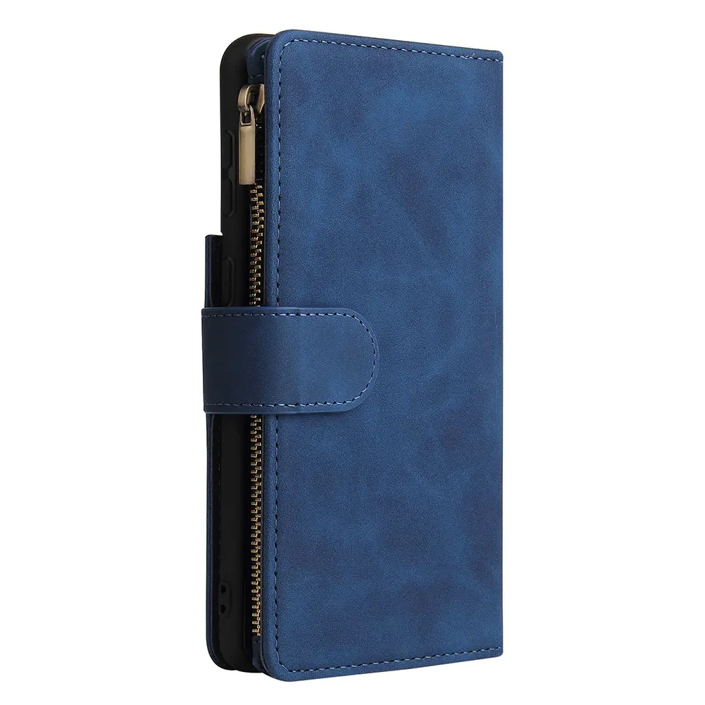 

Phone Case Samsung S21 Plus 5G Wallet Case Phone Flip Cover PU Zipper Protective Cover With Card Holder With Various Colors