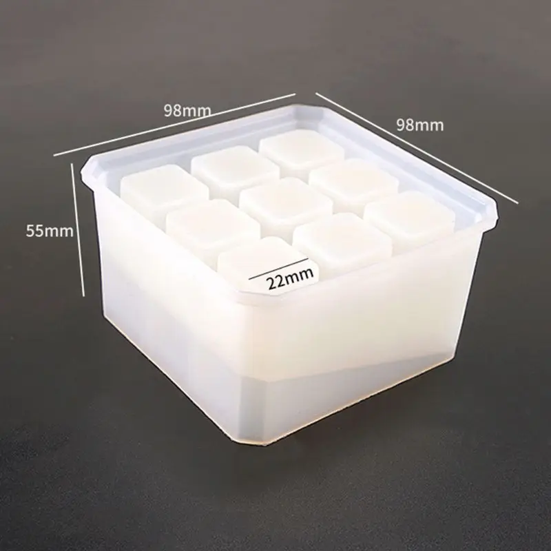 

Crystal Epoxy Mould DIY Manual Storage Box Highlight 9/12 Square Storage Boxes Silicone Mold