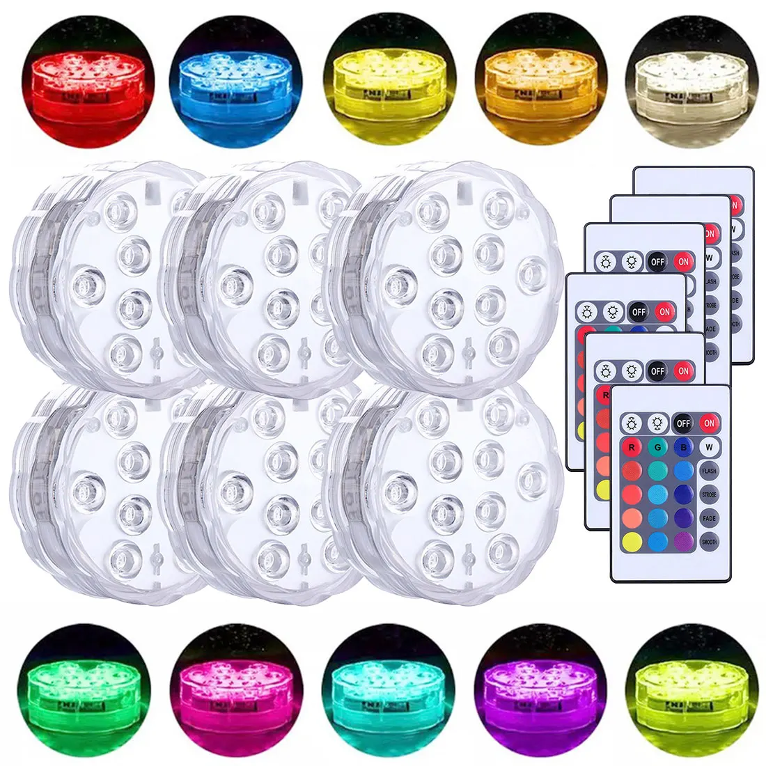 Светодиодный погружной RGB светильник с дистанционным управлением подводный