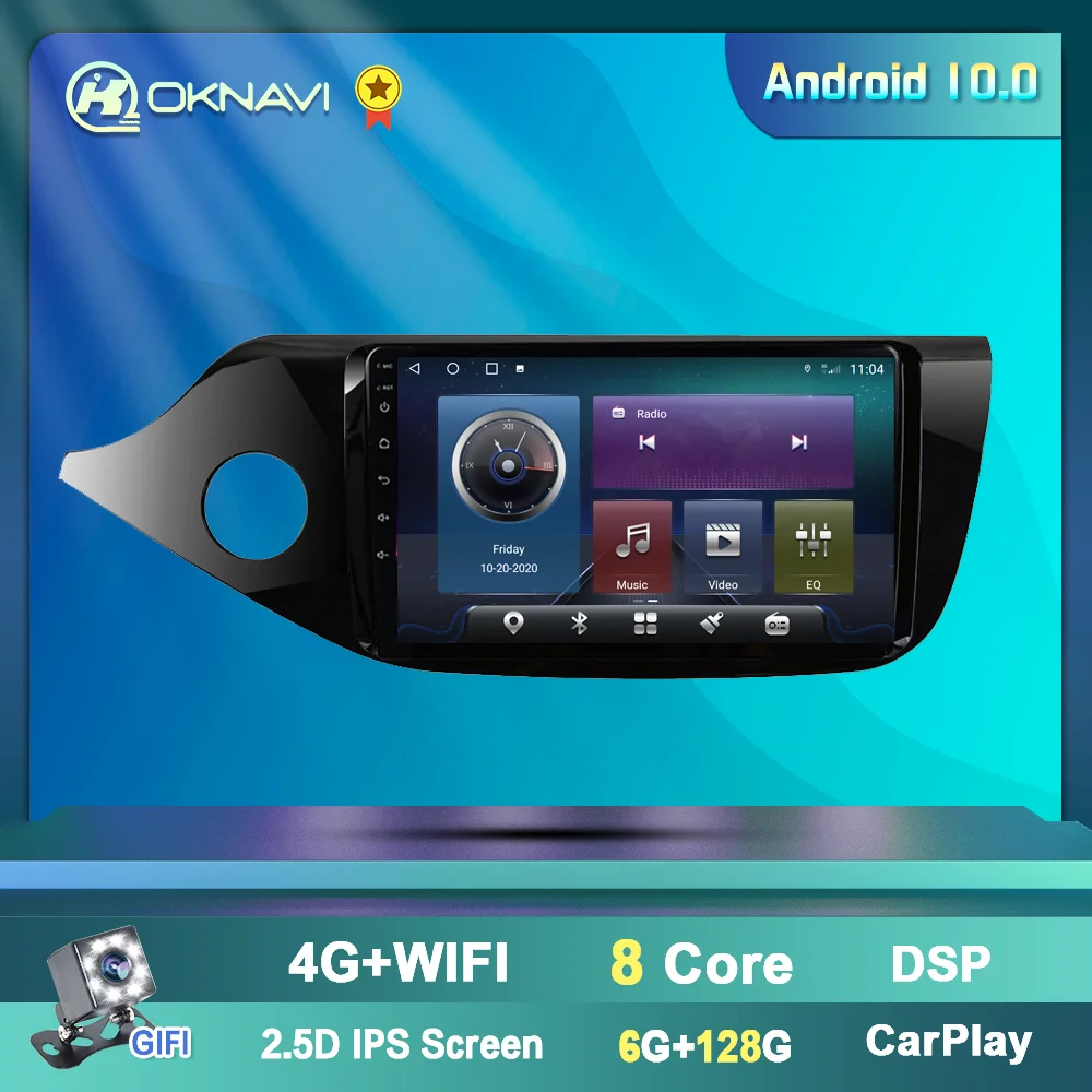 Автомобильное радио OKNAVI для Kia KIA20 2012 2013 2014 2015 2016 Android 9 0 GPS-навигация Wifi Bluetooth