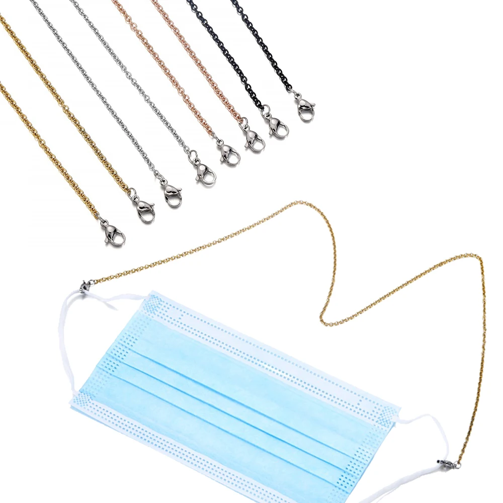 

1Pcs Stainless Steel Necklace Lobster Clasp Strap Mask Chains Eyeglasses Chain For DIY Jewelry Face Hanger Mask Line Decoration
