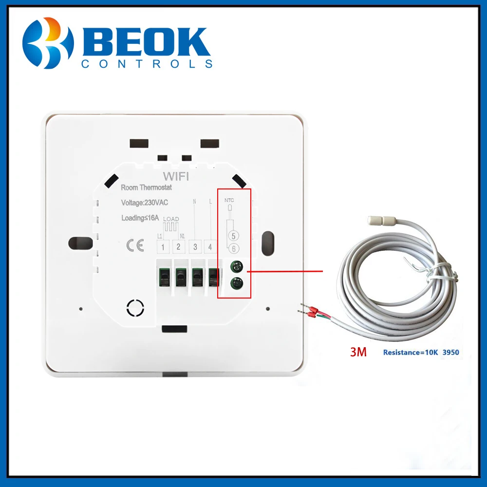 Beok TGR87 WiFi умный термостат электрический подогрев пола 16А контроллер температуры