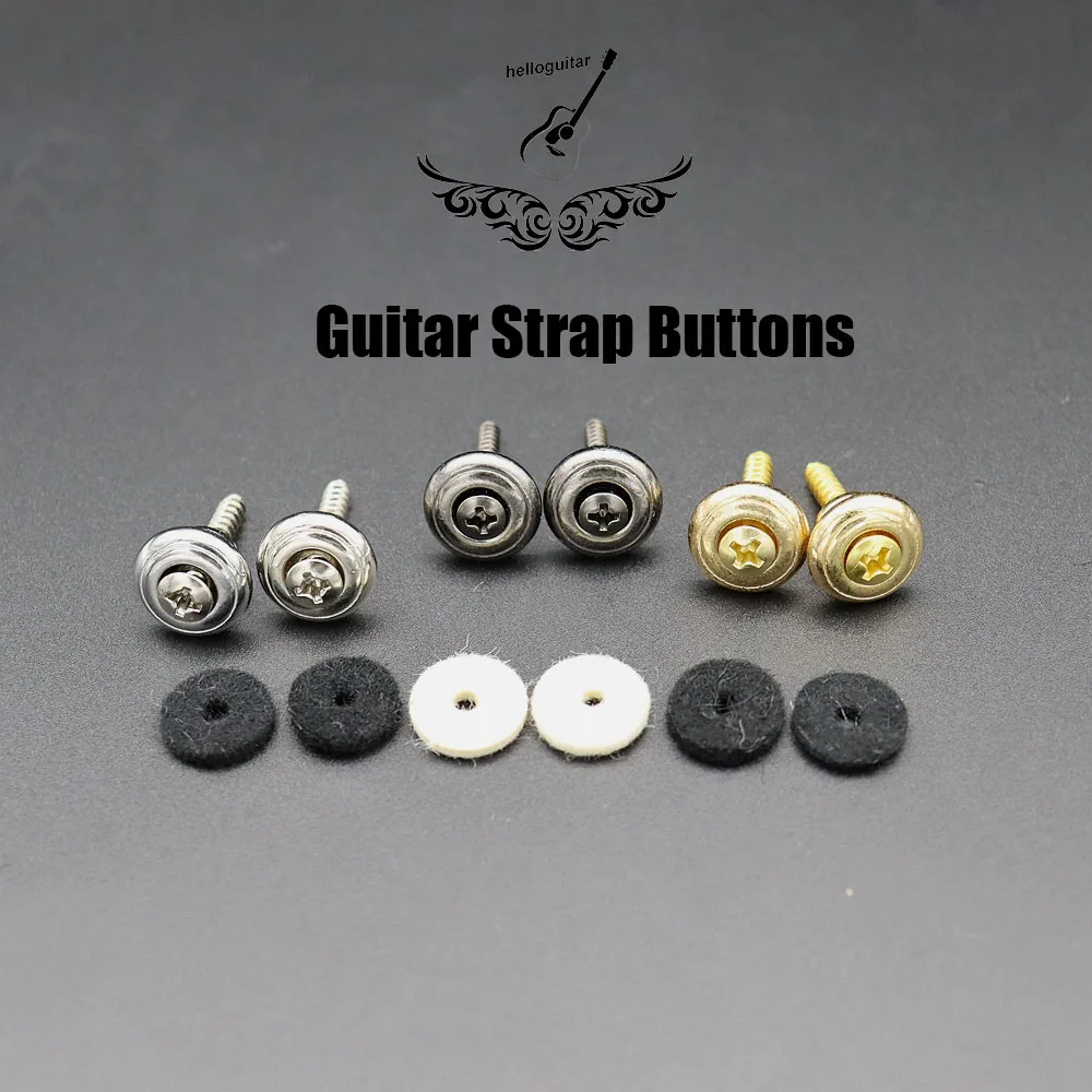 

2pcs Guitar Strap Buttons Part Guitar Strap Locks End Pins and Guitar Strap Blocks(Mushrooms Head)
