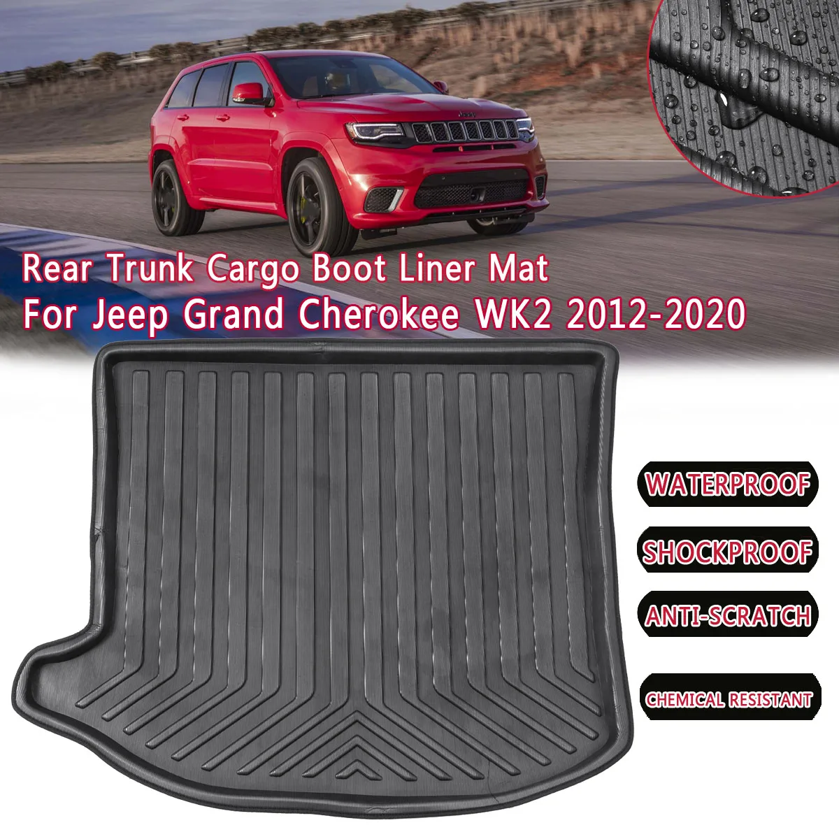 Коврик для ботинок задний багажник лайнер Jeep Grand Cherokee WK2 2012 2013 2014 2020 грузовой пол