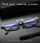Высококачественные очки для чтения с защитой от синего света для мужчин и женщин, портативные квадратные складные ультратонкие очки с чехлом