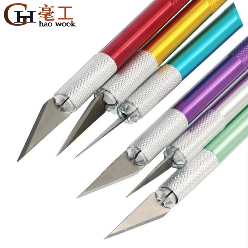 Художественные ножи с 6 лезвиями инструменты для резьбы по дереву бритва хобби