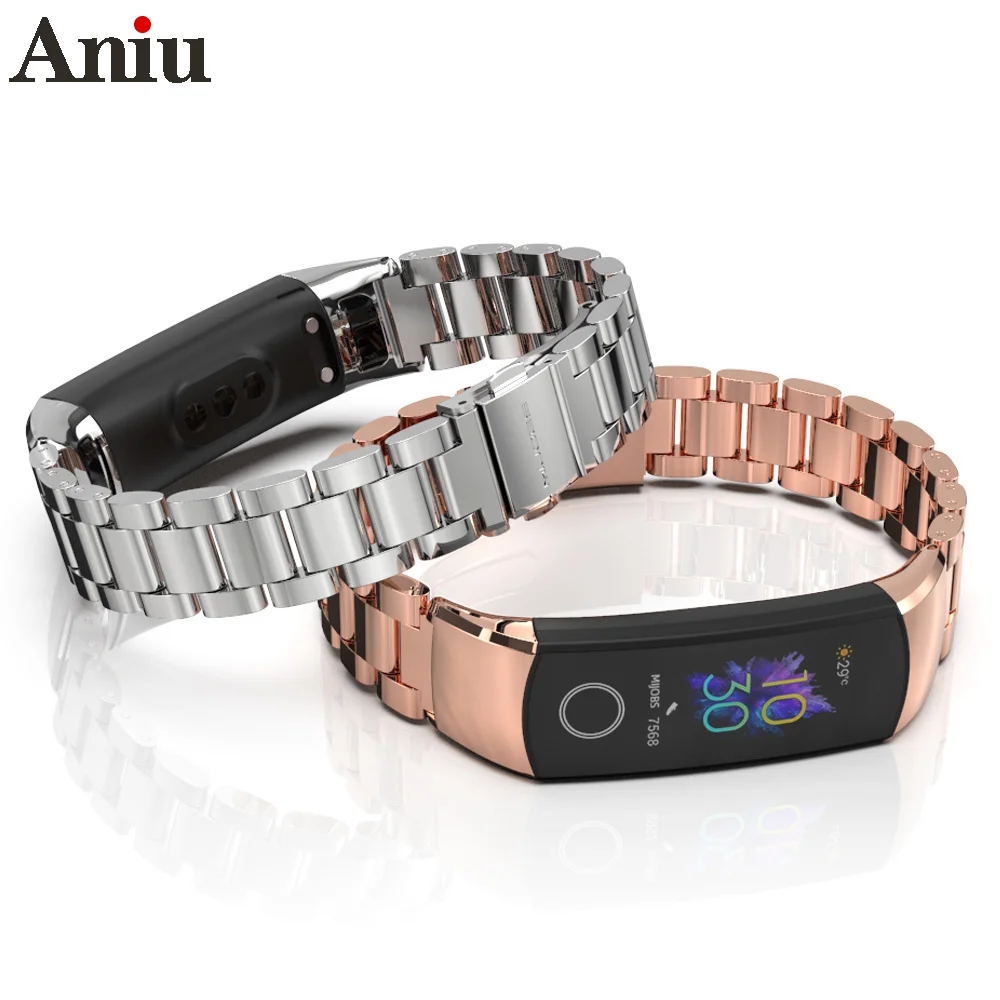 

for Honor Band 5 Strap honor 5i 4 3 For Huawei Band 4 nfc Wrist band Replacement Stainless Metal Bracelet honor band 4 Correa