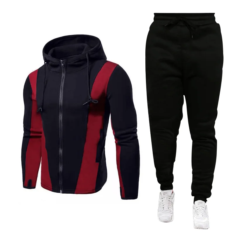 

Hoodie Sweatpants Set Tracksuit Men Hooded Sweatshirt+Pants Pullover Hoodie Sportwear Suit Casual Men Clothes 2 Pieces Sets