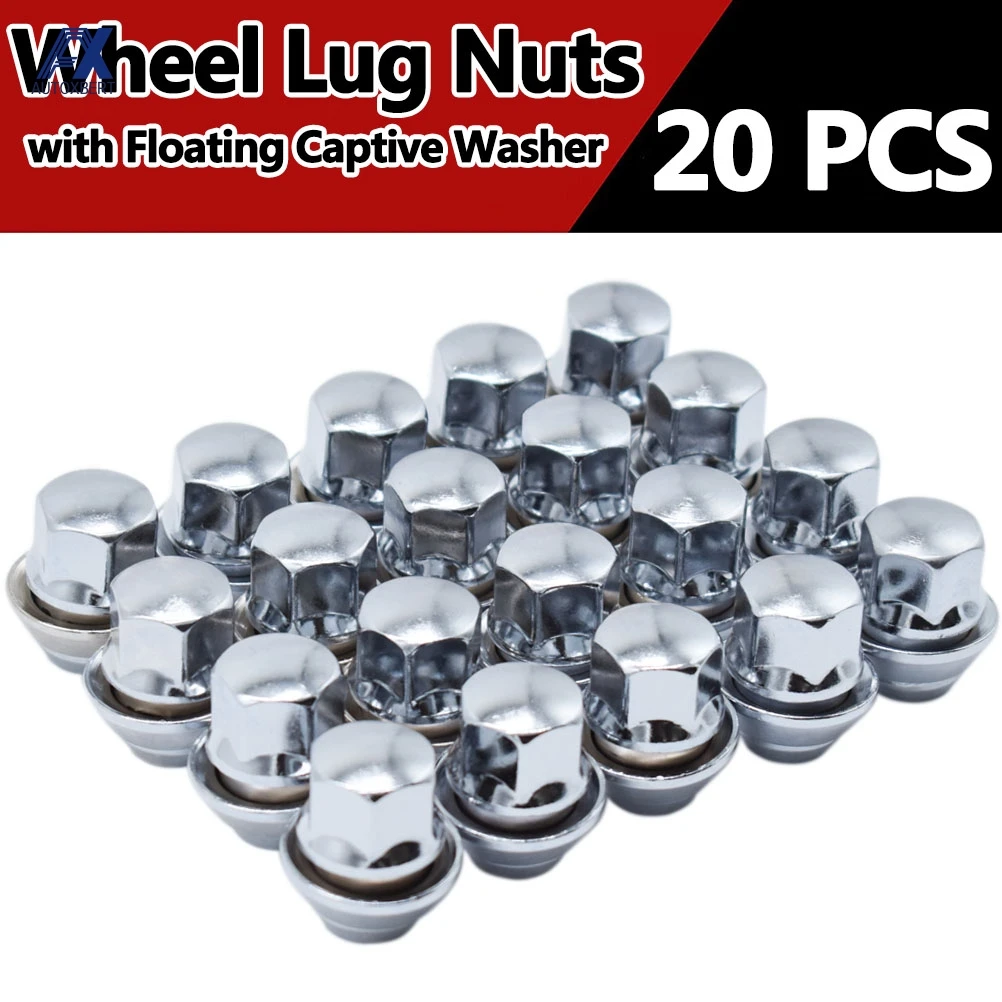 20Pcs Alloy Wheel Nuts For Ford Fiesta Mondeo C-Max Focus MK1 MK2 MK3 ST RS M12 X 1.5 19MM Bolt Lug Stud Tyre Whorl Nut with Pad