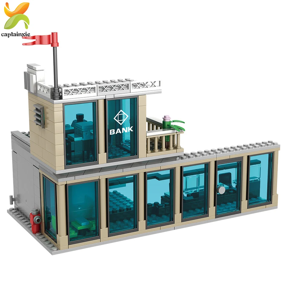 627 шт полицейский банк Break-in строительные блоки совместимый городской грузовик