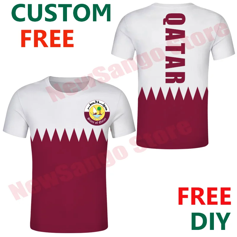 Катар пользовательские футболки спортивные топы 3D печать DIY арабские QATee