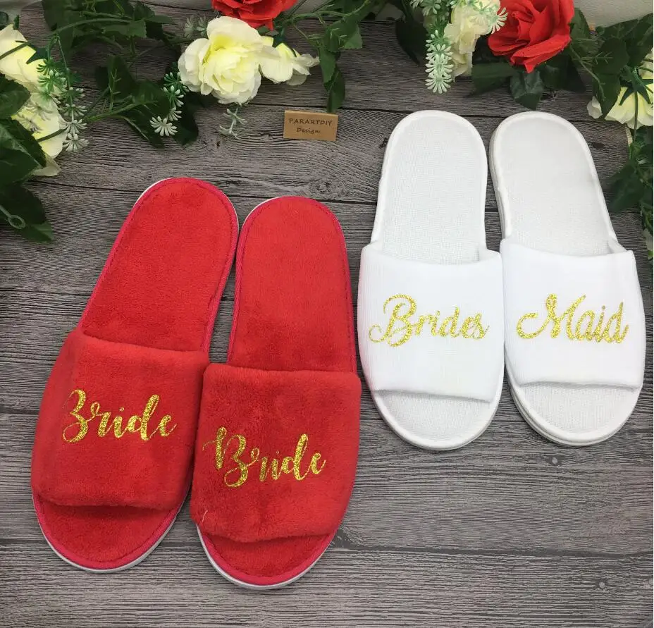 

customize name slippers Birthday Anniversary Engagement wedding proposal party bride Bridesmaid gifts hen party spa slippers